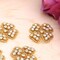 6 Pieces 1.5" Gold Rhinestone Flower Applique Patch Iron On Beaded Embellishment Craft